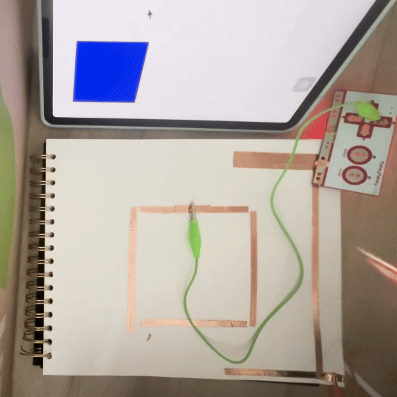 Here I was able to make the up key work on this coppy tape square I created. The up key turns the virtual square blue.